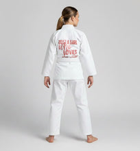 Load image into Gallery viewer, "JUST A GIRL" VOID 2.0 FEMALE GI - WHITE (IBJJF LEGAL)