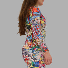 Load image into Gallery viewer, FEMALE - LONG SLEEVE GRAFFITI RASH GUARD - UNISEX