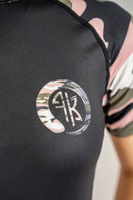 Load image into Gallery viewer, FEMALE PINK CAMO S/S RASH GUARD (LIMITED STOCK)