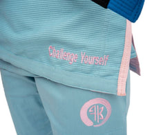 Load image into Gallery viewer, THE CHALLENGER 2.0 FEMALE JIU JITSU GI - SKY BLUE (FREE WHITE BELT)**LIMITED STOCK**