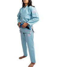 Load image into Gallery viewer, THE CHALLENGER 2.0 FEMALE JIU JITSU GI - SKY BLUE (FREE WHITE BELT)**LIMITED STOCK**