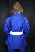 Load image into Gallery viewer, KIDS SILENT SHADOW JIU JITSU GI - BLUE (FREE WHITE BELT)
