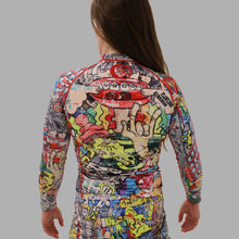 Load image into Gallery viewer, FEMALE - LONG SLEEVE GRAFFITI RASH GUARD - UNISEX
