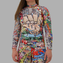 Load image into Gallery viewer, FEMALE - LONG SLEEVE GRAFFITI RASH GUARD - UNISEX

