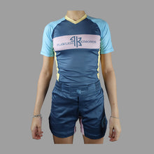 Load image into Gallery viewer, FEMALE  - FREESTYLE S/S RASH GUARD- BLUE/PINK
