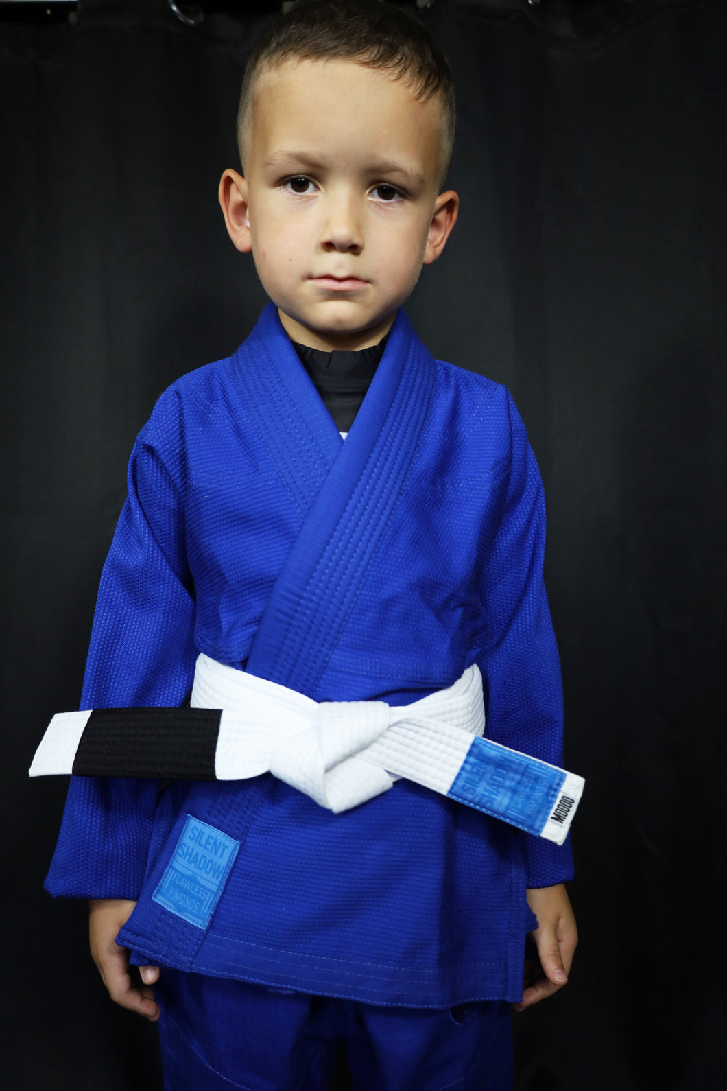 KIDS SILENT SHADOW JIU JITSU GI - BLUE (FREE WHITE BELT)