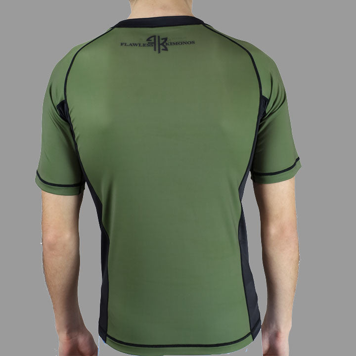Army Green Rash Guard Kids Military Combat 2.0 Short Sleeve BJJ Rash Guard Unisex | Flawless ...