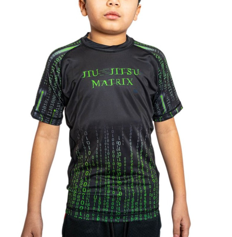 KIDS JIU JITSU MATRIX S/S RASH GUARD - UNISEX (LIMITED STOCK)