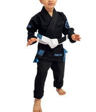 Load image into Gallery viewer, THE CHALLENGER 2.0 KIDS JIU JITSU GI - BLACK (FREE WHITE BELT)
