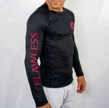 Load image into Gallery viewer, ADULTS FLAWLESS L/S BLACK RANKED RASH GUARD - UNISEX
