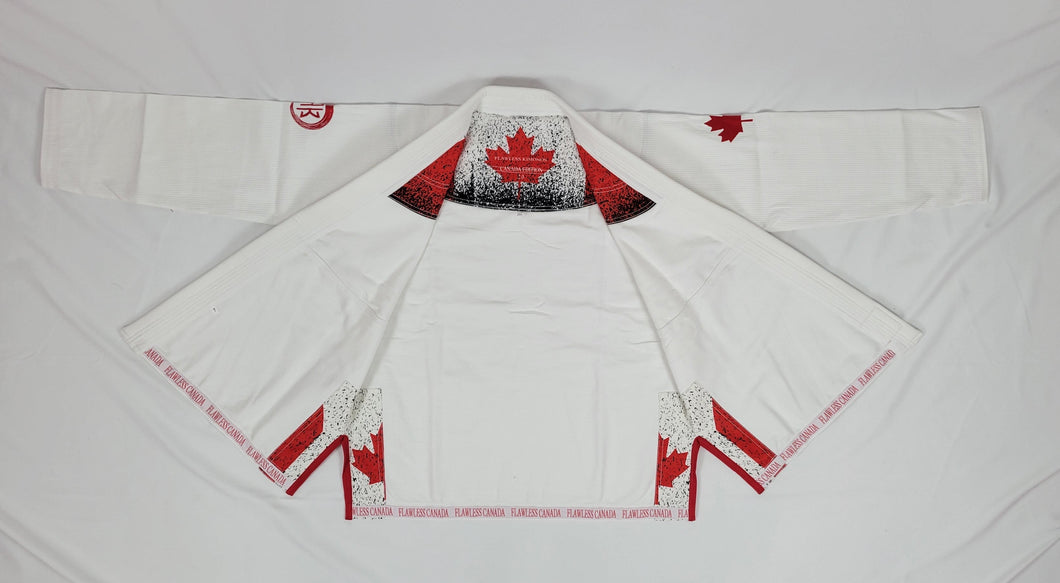 FLAWLESS KIDS 2.0 CANADA - LIMITED EDITION JIU JITSU GI - WHITE (LIMITED STOCK)