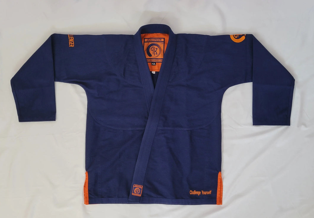 THE CHALLENGER 2.0 KIDS JIU JITSU GI - NAVY (FREE WHITE BELT)