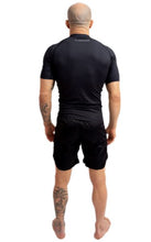 Load image into Gallery viewer, LIMITLESS S/S MEN&#39;S RASH GUARD - BLACK/WHITE (Limited Stock)
