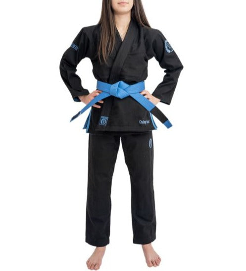 THE CHALLENGER 2.0 FEMALE JIU JITSU GI - BLACK (FREE WHITE BELT)