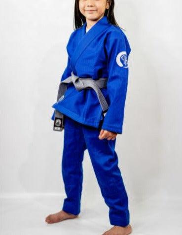 THE CHALLENGER KIDS JIU JITSU GI - BLUE (FREE WHITE BELT) (LIMITED STOCK)