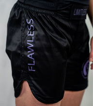Load image into Gallery viewer, LIMITLESS FEMALE SHORTS - BLACK/PURPLE (LIMITED STOCK)
