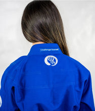 Load image into Gallery viewer, THE CHALLENGER FEMALE JIU JITSU GI - BLUE (FREE WHITE BELT) (LIMITED STOCK)
