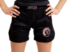 Load image into Gallery viewer, LIMITLESS FEMALE SHORTS - BLACK/PALE PINK
